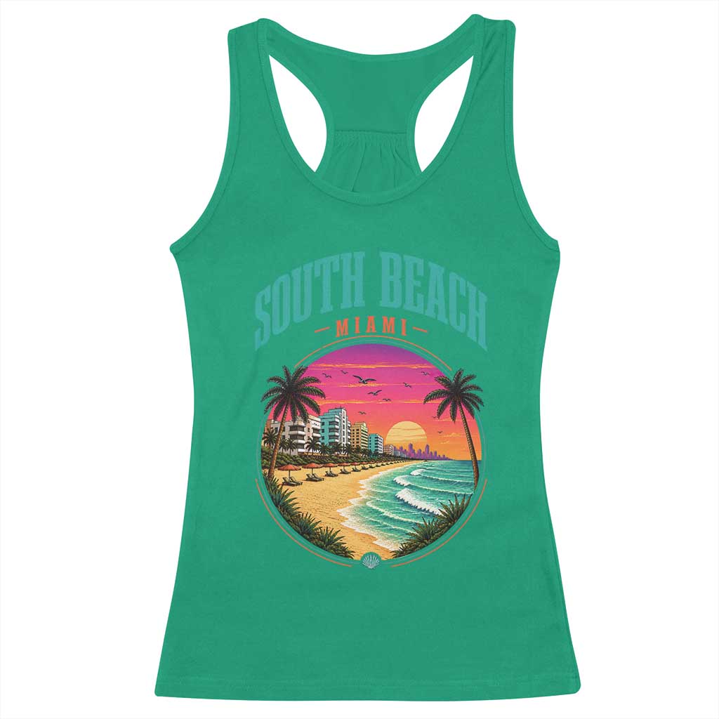South Beach Miami Racerback Tank Top Retro Florida USA Souvenir Gift
