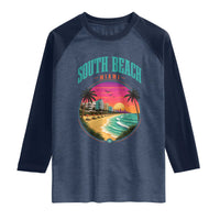 South Beach Miami Raglan Shirt Retro Florida USA Souvenir Gift