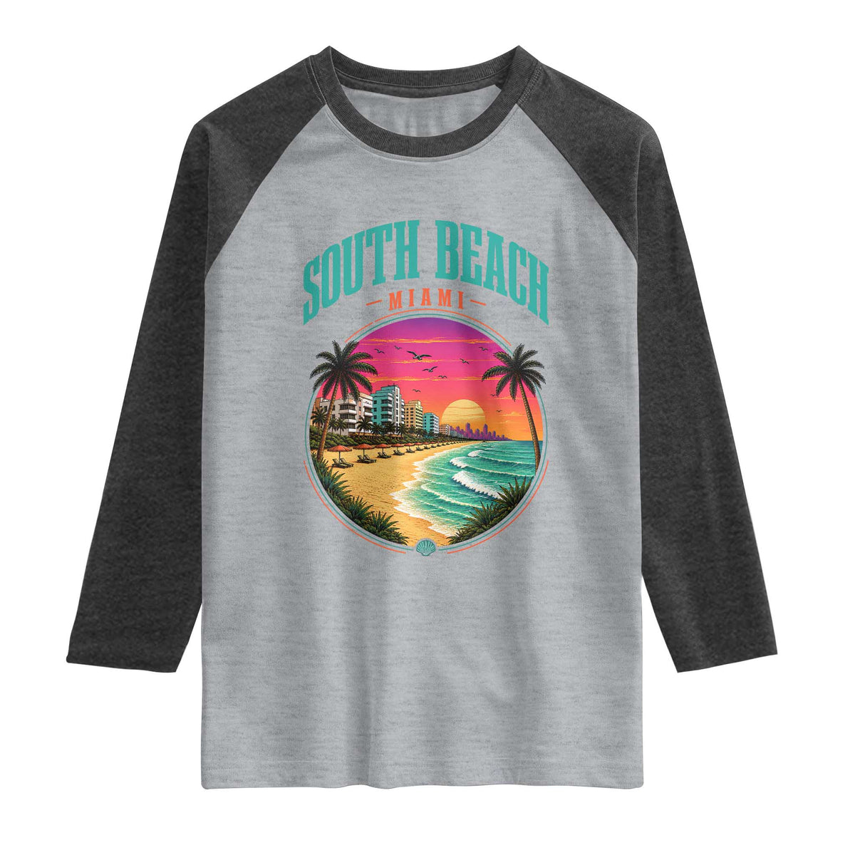 South Beach Miami Raglan Shirt Retro Florida USA Souvenir Gift