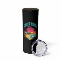 South Beach Miami Skinny Tumbler Retro Florida USA Souvenir Gift
