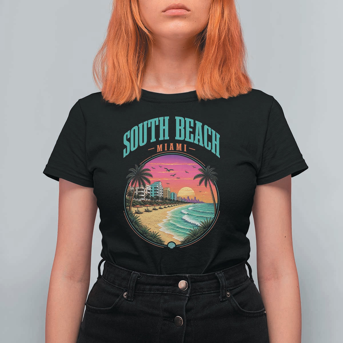 South Beach Miami T Shirt For Women Retro Florida USA Souvenir Gift