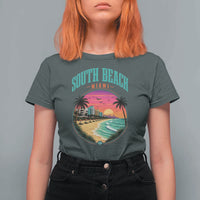 South Beach Miami T Shirt For Women Retro Florida USA Souvenir Gift