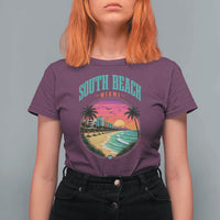 South Beach Miami T Shirt For Women Retro Florida USA Souvenir Gift