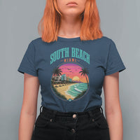 South Beach Miami T Shirt For Women Retro Florida USA Souvenir Gift