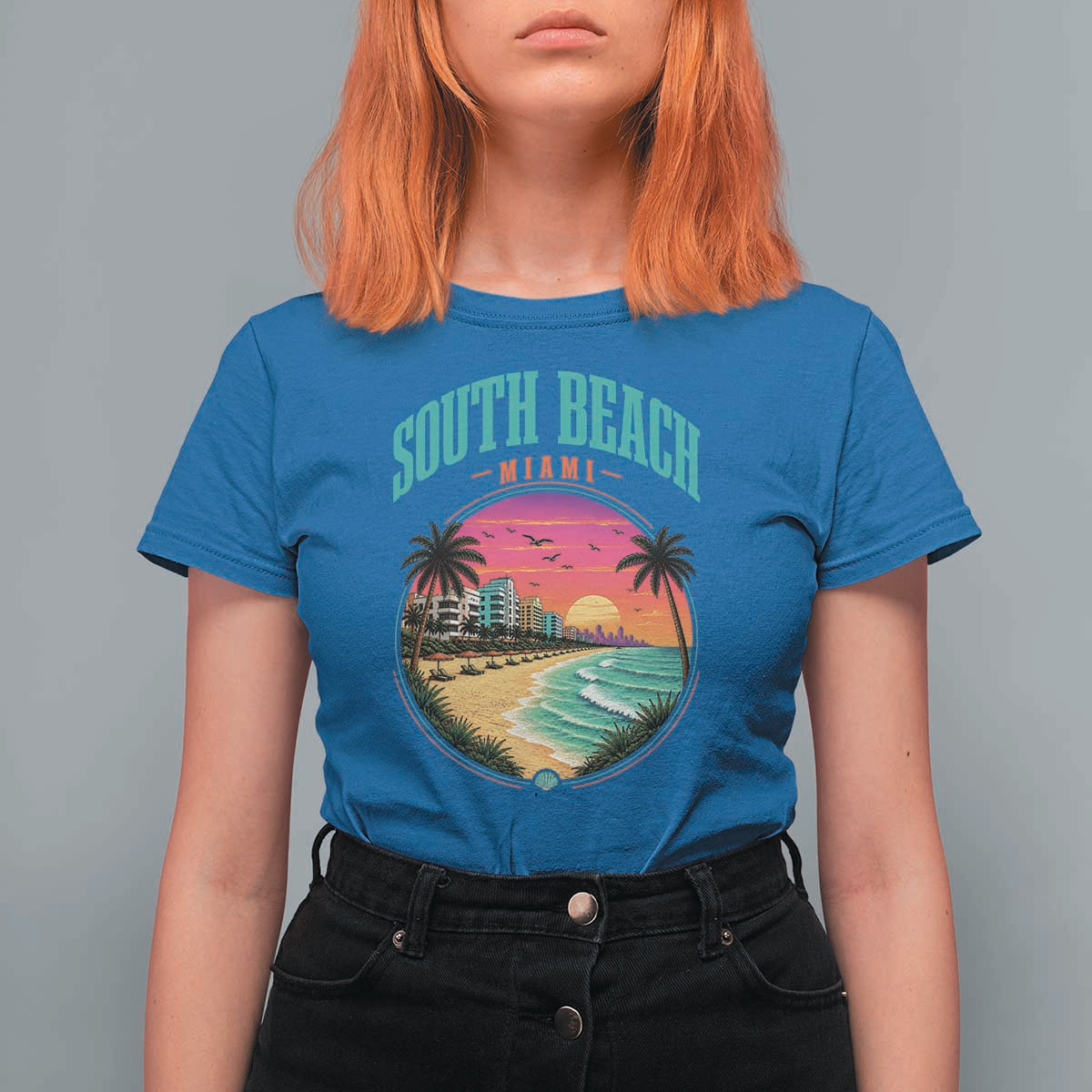 South Beach Miami T Shirt For Women Retro Florida USA Souvenir Gift