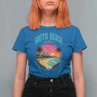 South Beach Miami T Shirt For Women Retro Florida USA Souvenir Gift