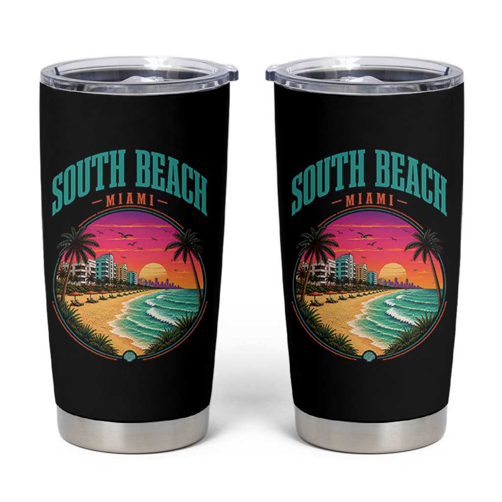 South Beach Miami Tumbler Cup Retro Florida USA Souvenir Gift