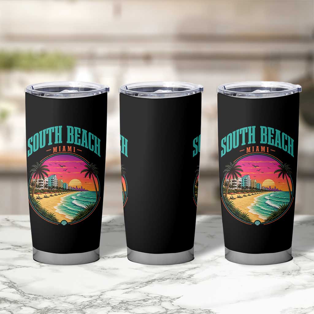 South Beach Miami Tumbler Cup Retro Florida USA Souvenir Gift