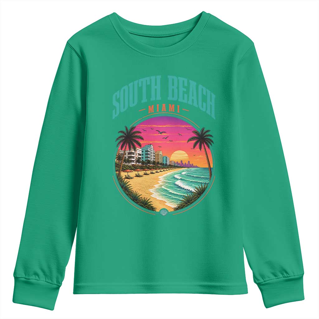South Beach Miami Youth Sweatshirt Retro Florida USA Souvenir Gift