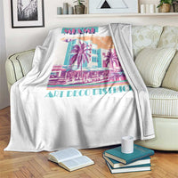 Vintage Miami Florida Art Deco Throw Blanket Miami City Pride Graphic