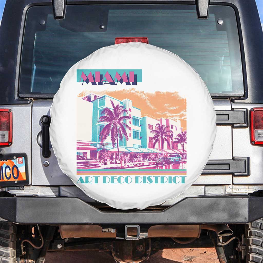 Vintage Miami Florida Art Deco Spare Tire Cover Miami City Pride Graphic