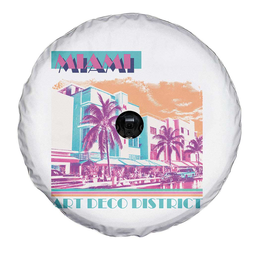 Vintage Miami Florida Art Deco Spare Tire Cover Miami City Pride Graphic
