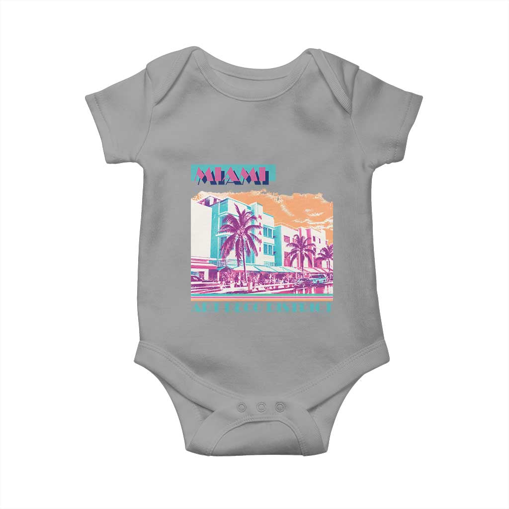 Vintage Miami Florida Art Deco Baby Onesie Miami City Pride Graphic