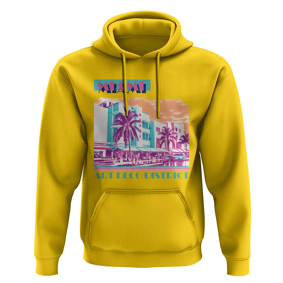 Vintage Miami Florida Art Deco Hoodie Miami City Pride Graphic