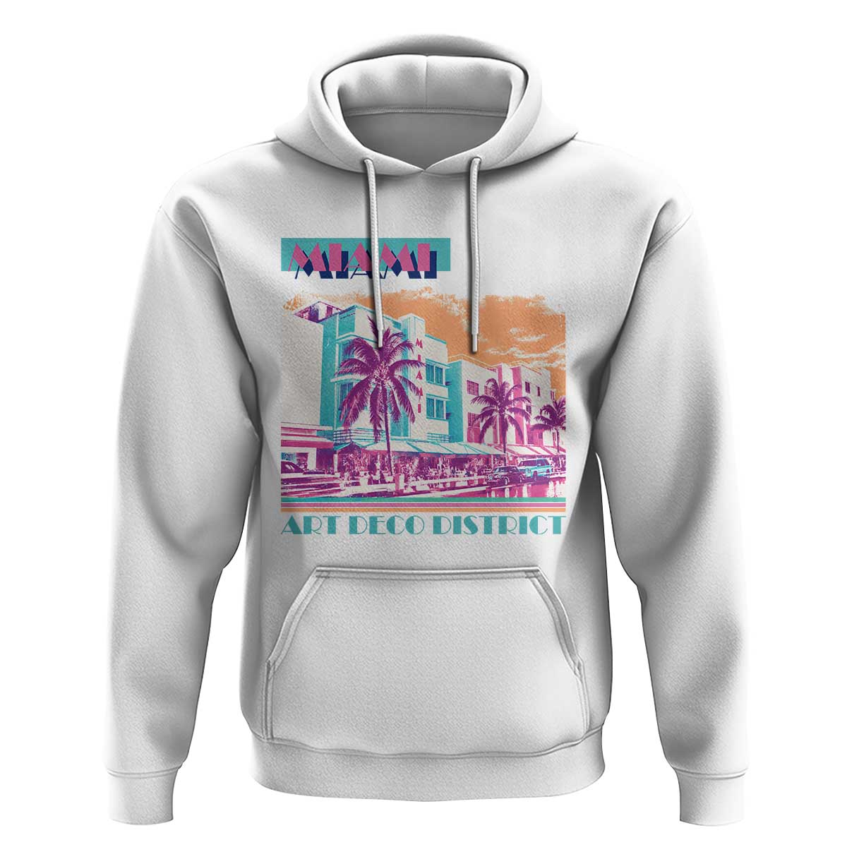 Vintage Miami Florida Art Deco Hoodie Miami City Pride Graphic