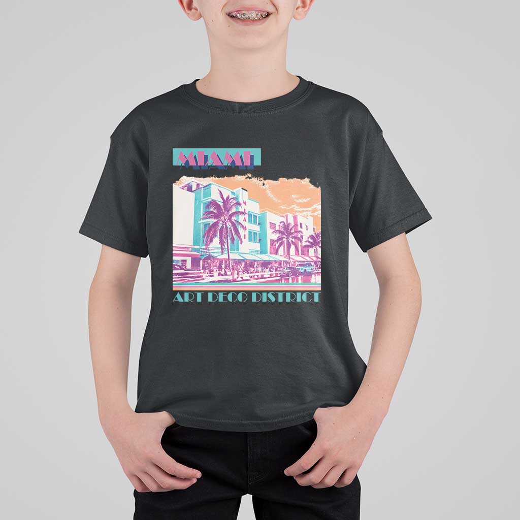 Vintage Miami Florida Art Deco T Shirt For Kid Miami City Pride Graphic