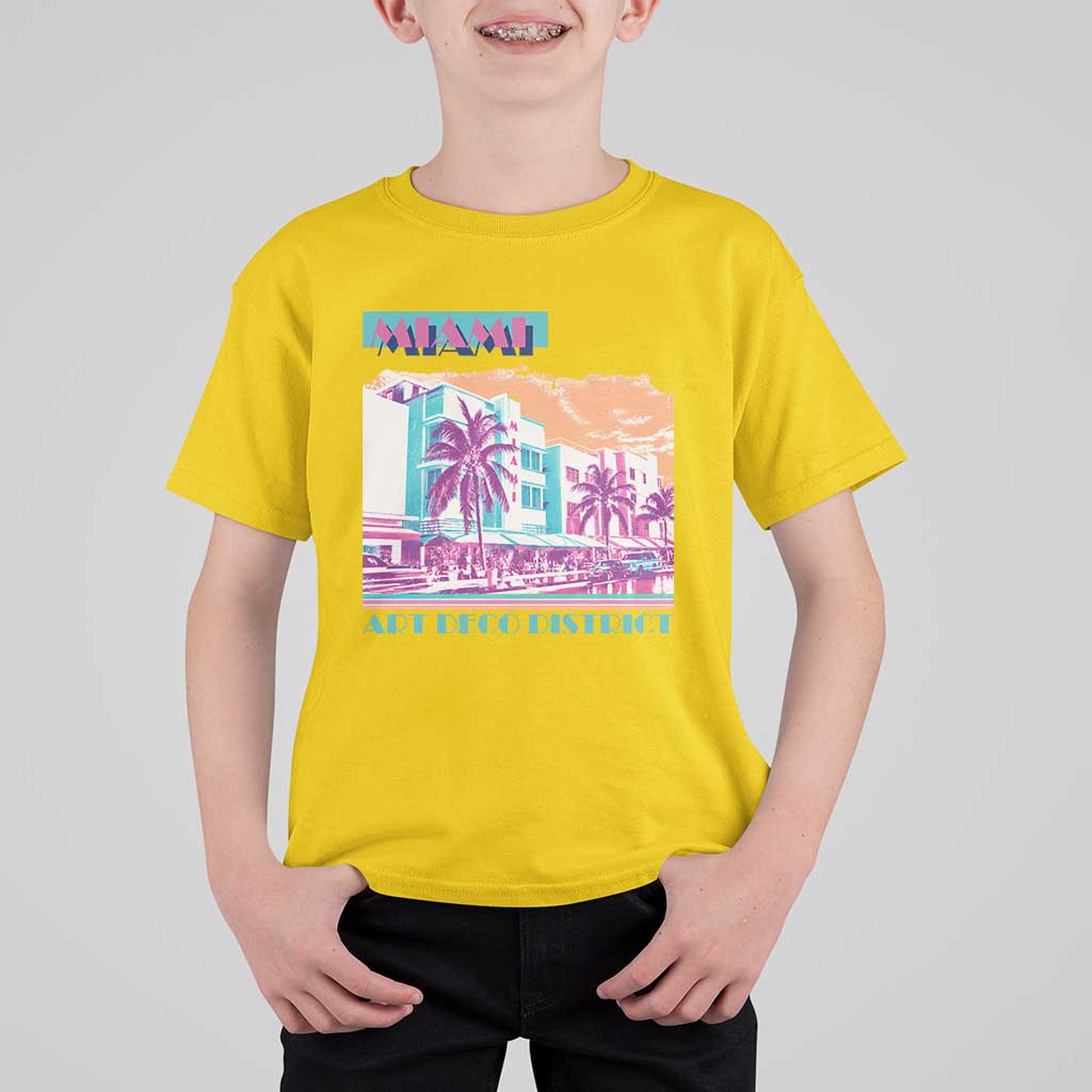 Vintage Miami Florida Art Deco T Shirt For Kid Miami City Pride Graphic
