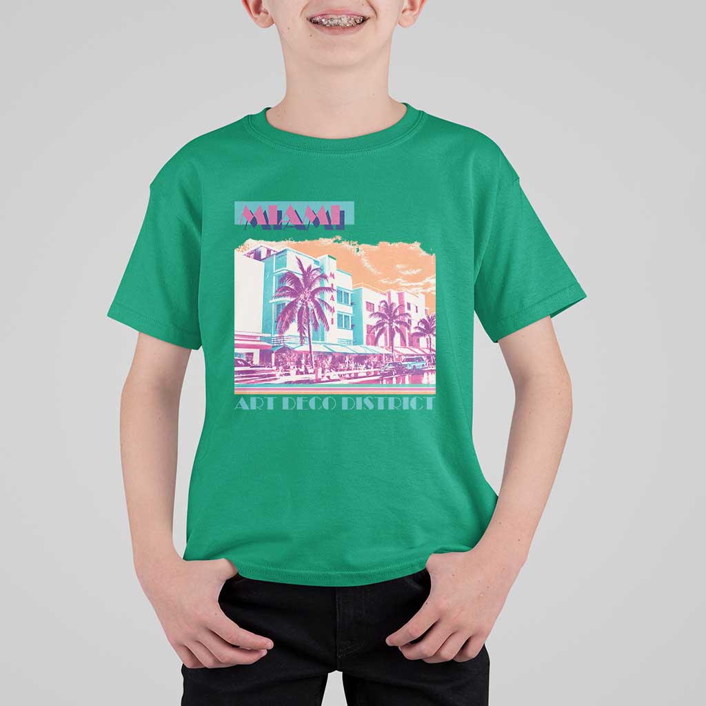Vintage Miami Florida Art Deco T Shirt For Kid Miami City Pride Graphic