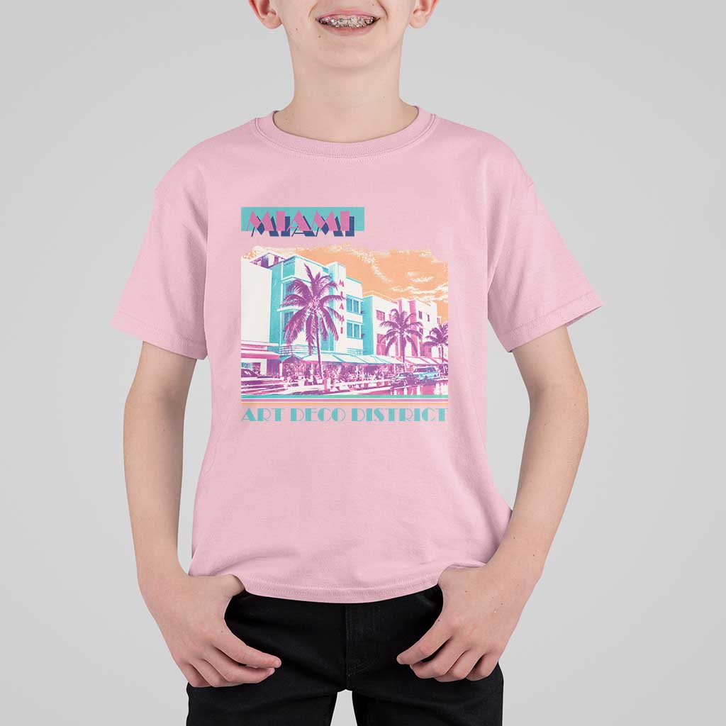 Vintage Miami Florida Art Deco T Shirt For Kid Miami City Pride Graphic