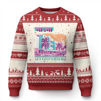Vintage Miami Florida Art Deco Ugly Christmas Sweater Miami City Pride Graphic
