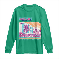 Vintage Miami Florida Art Deco Long Sleeve Shirt Miami City Pride Graphic