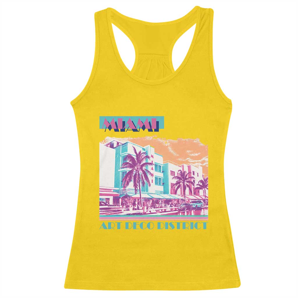 Vintage Miami Florida Art Deco Racerback Tank Top Miami City Pride Graphic