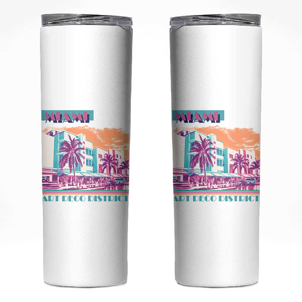 Vintage Miami Florida Art Deco Skinny Tumbler Miami City Pride Graphic