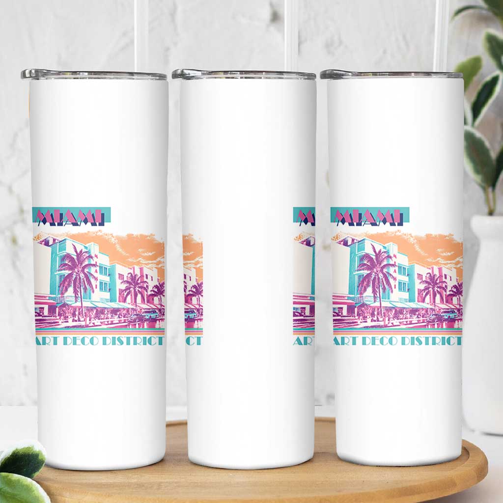 Vintage Miami Florida Art Deco Skinny Tumbler Miami City Pride Graphic