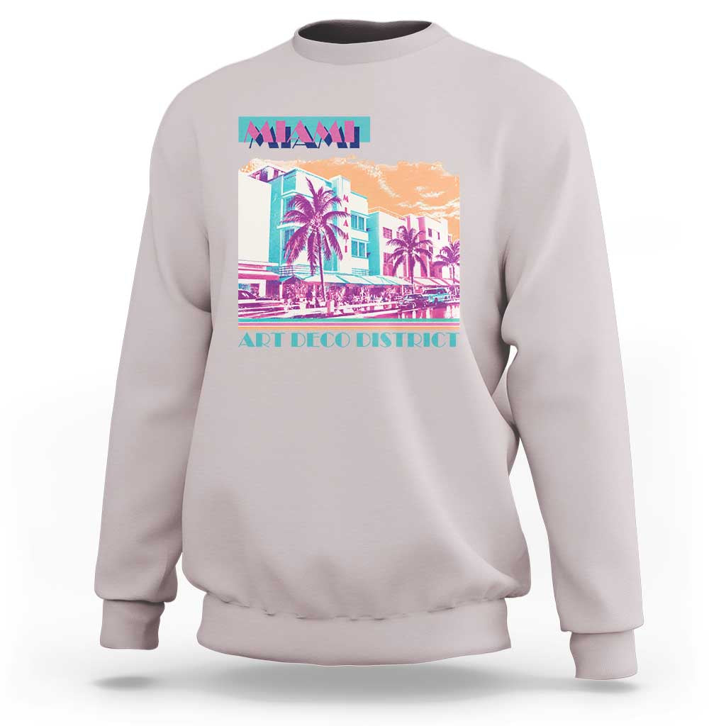 Vintage Miami Florida Art Deco Sweatshirt Miami City Pride Graphic