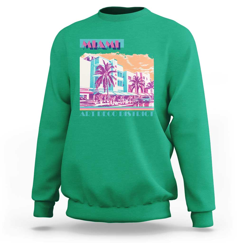 Vintage Miami Florida Art Deco Sweatshirt Miami City Pride Graphic