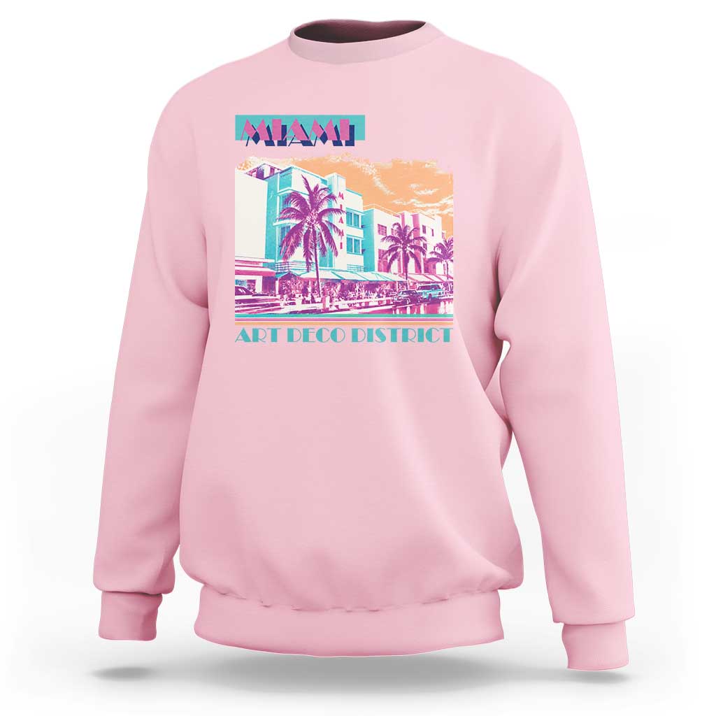 Vintage Miami Florida Art Deco Sweatshirt Miami City Pride Graphic
