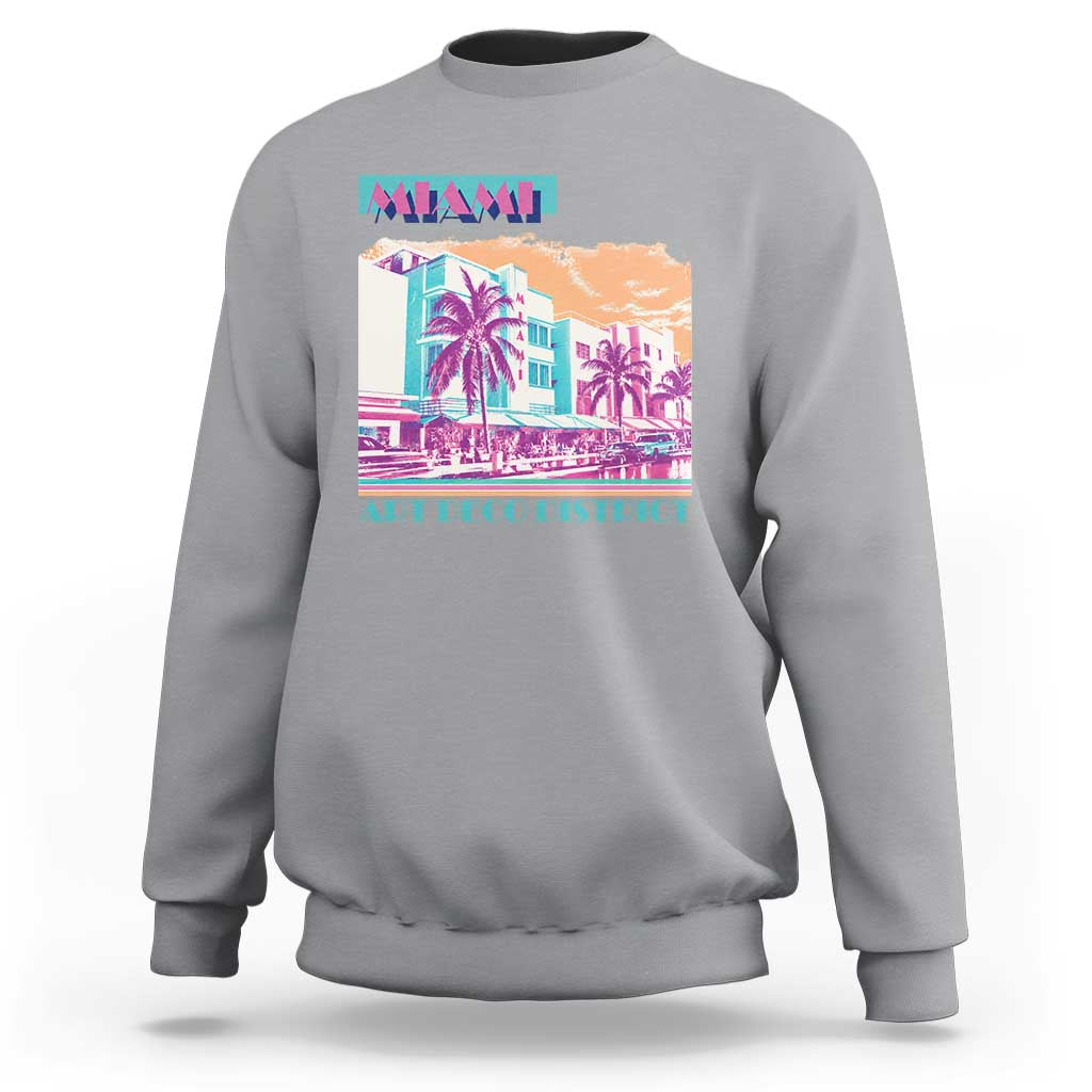 Vintage Miami Florida Art Deco Sweatshirt Miami City Pride Graphic