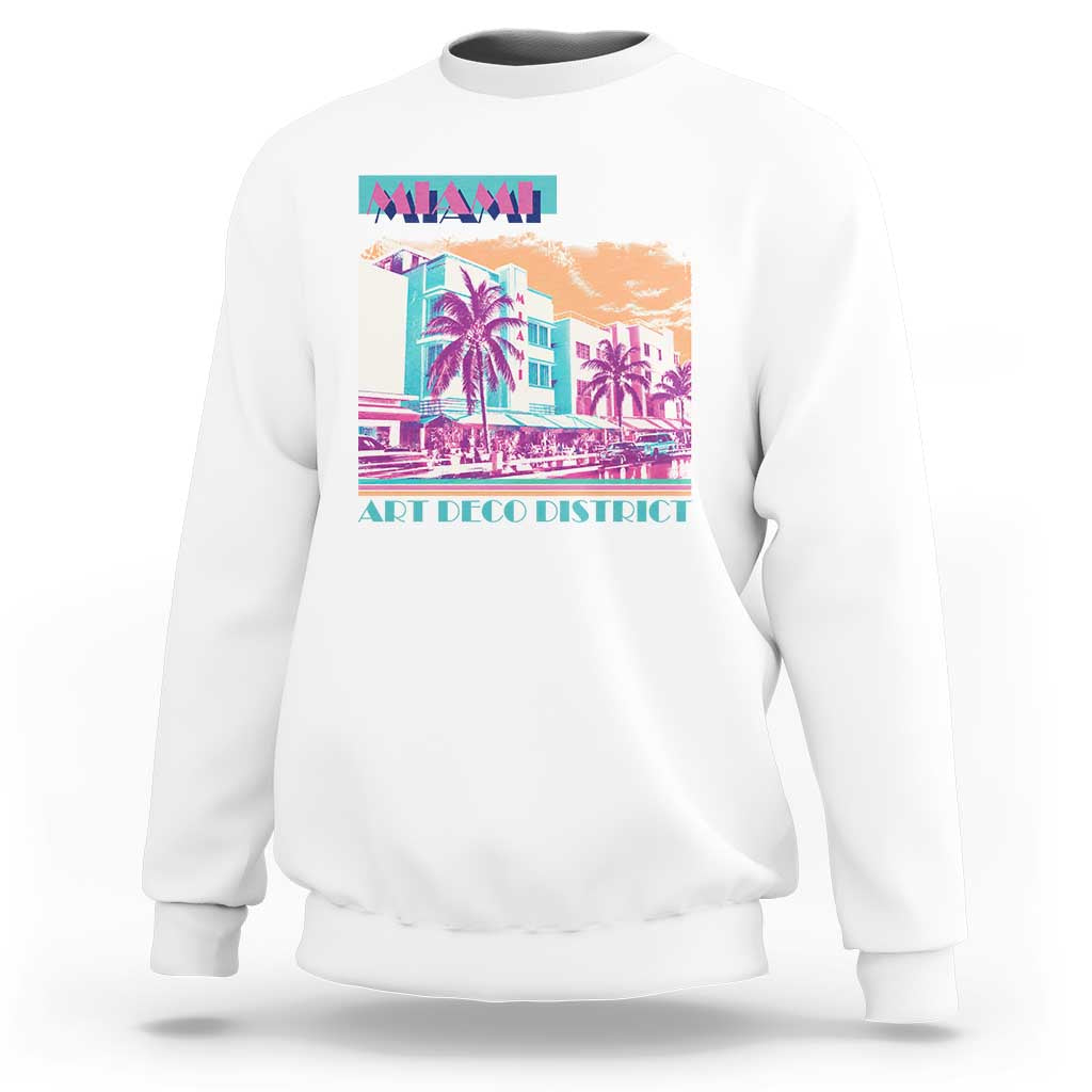 Vintage Miami Florida Art Deco Sweatshirt Miami City Pride Graphic