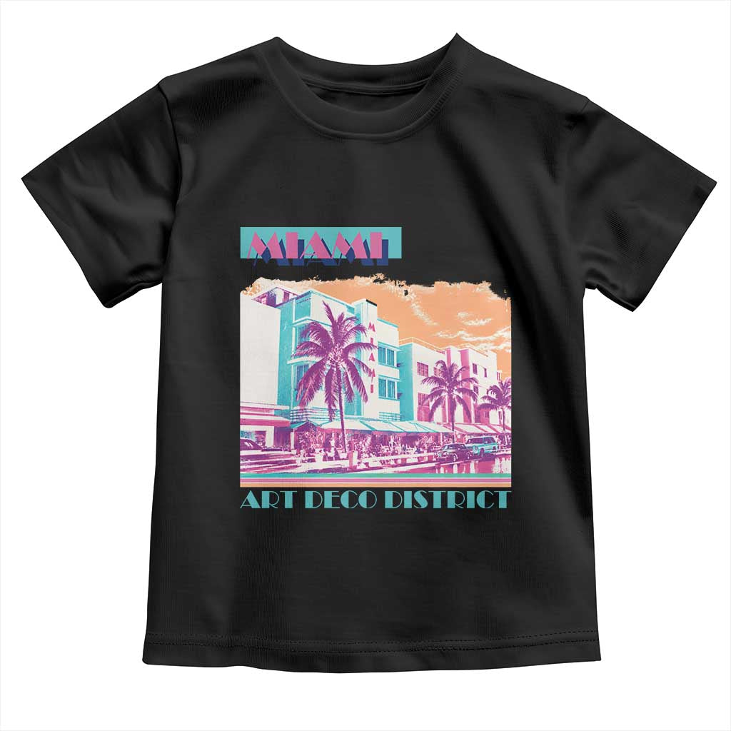 Vintage Miami Florida Art Deco Toddler T Shirt Miami City Pride Graphic