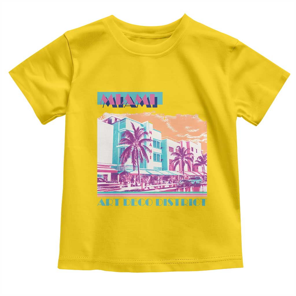 Vintage Miami Florida Art Deco Toddler T Shirt Miami City Pride Graphic