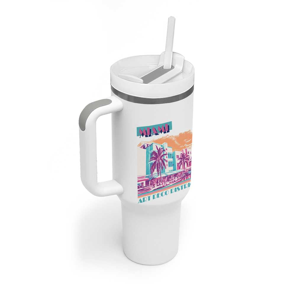 Vintage Miami Florida Art Deco Tumbler With Handle Miami City Pride Graphic