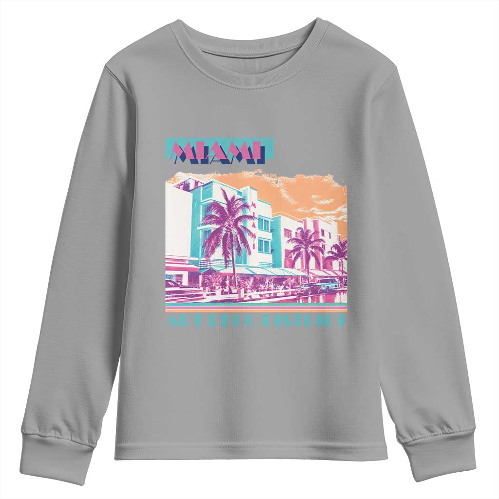 Vintage Miami Florida Art Deco Youth Sweatshirt Miami City Pride Graphic