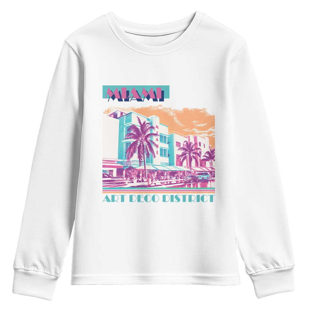Vintage Miami Florida Art Deco Youth Sweatshirt Miami City Pride Graphic