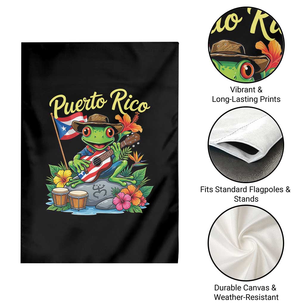 Hispanic Heritage Month Garden Flag Taino Boricua Coqui Frog Puerto Rico
