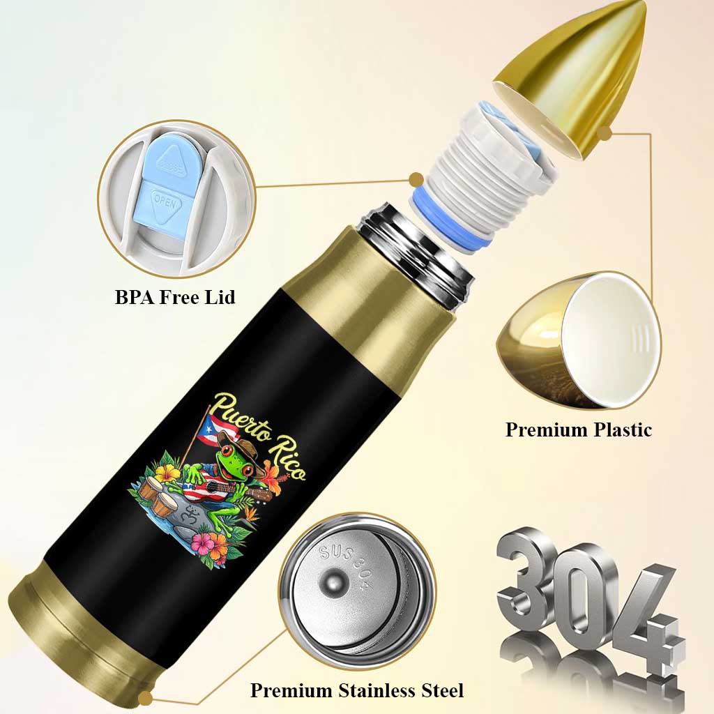 Hispanic Heritage Month Bullet Tumbler Taino Boricua Coqui Frog Puerto Rico