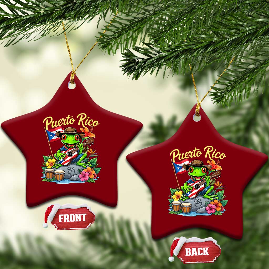 Hispanic Heritage Month Ceramic Ornament Taino Boricua Coqui Frog Puerto Rico