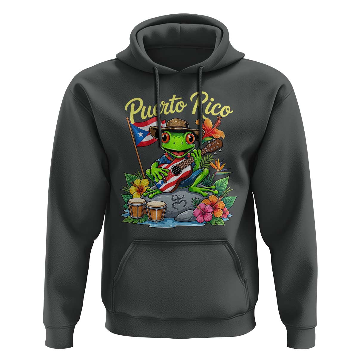 Hispanic Heritage Month Hoodie Taino Boricua Coqui Frog Puerto Rico