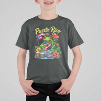 Hispanic Heritage Month T Shirt For Kid Taino Boricua Coqui Frog Puerto Rico