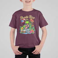 Hispanic Heritage Month T Shirt For Kid Taino Boricua Coqui Frog Puerto Rico