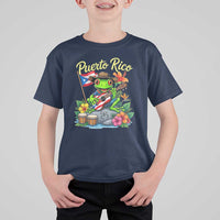Hispanic Heritage Month T Shirt For Kid Taino Boricua Coqui Frog Puerto Rico