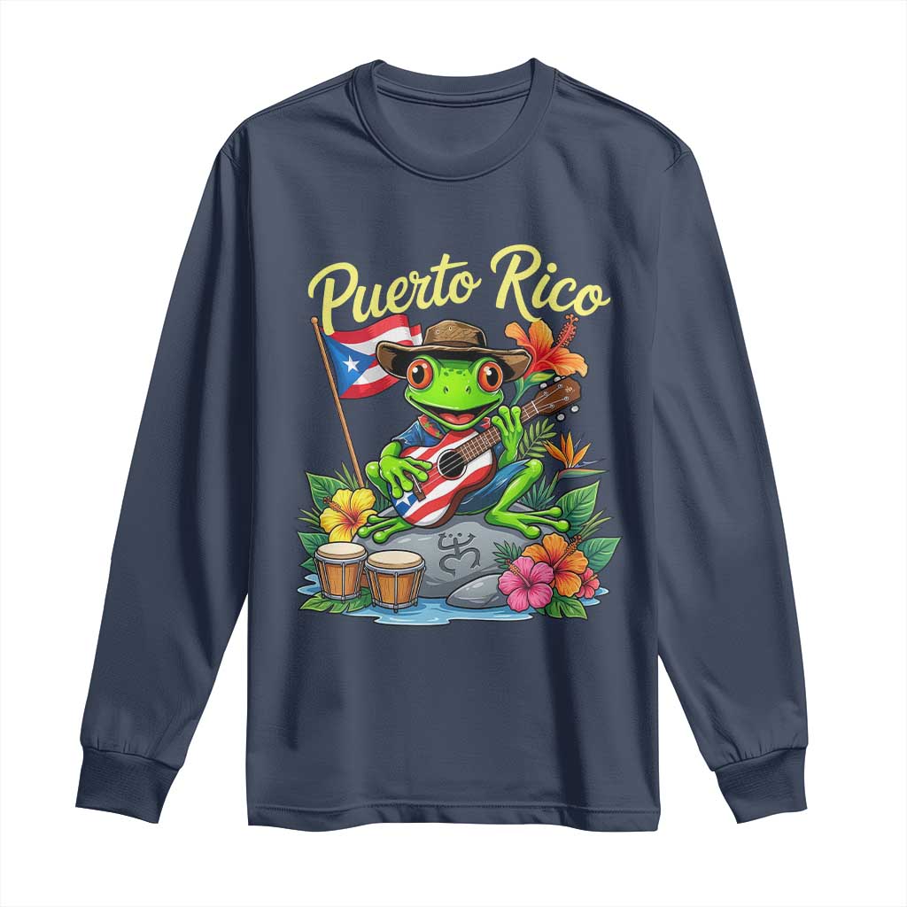 Hispanic Heritage Month Long Sleeve Shirt Taino Boricua Coqui Frog Puerto Rico