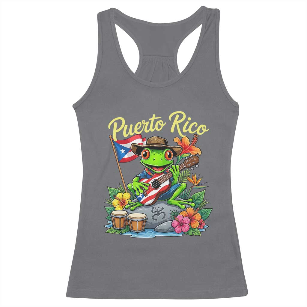 Hispanic Heritage Month Racerback Tank Top Taino Boricua Coqui Frog Puerto Rico
