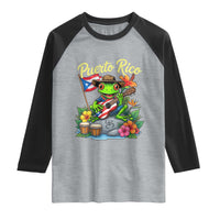 Hispanic Heritage Month Raglan Shirt Taino Boricua Coqui Frog Puerto Rico