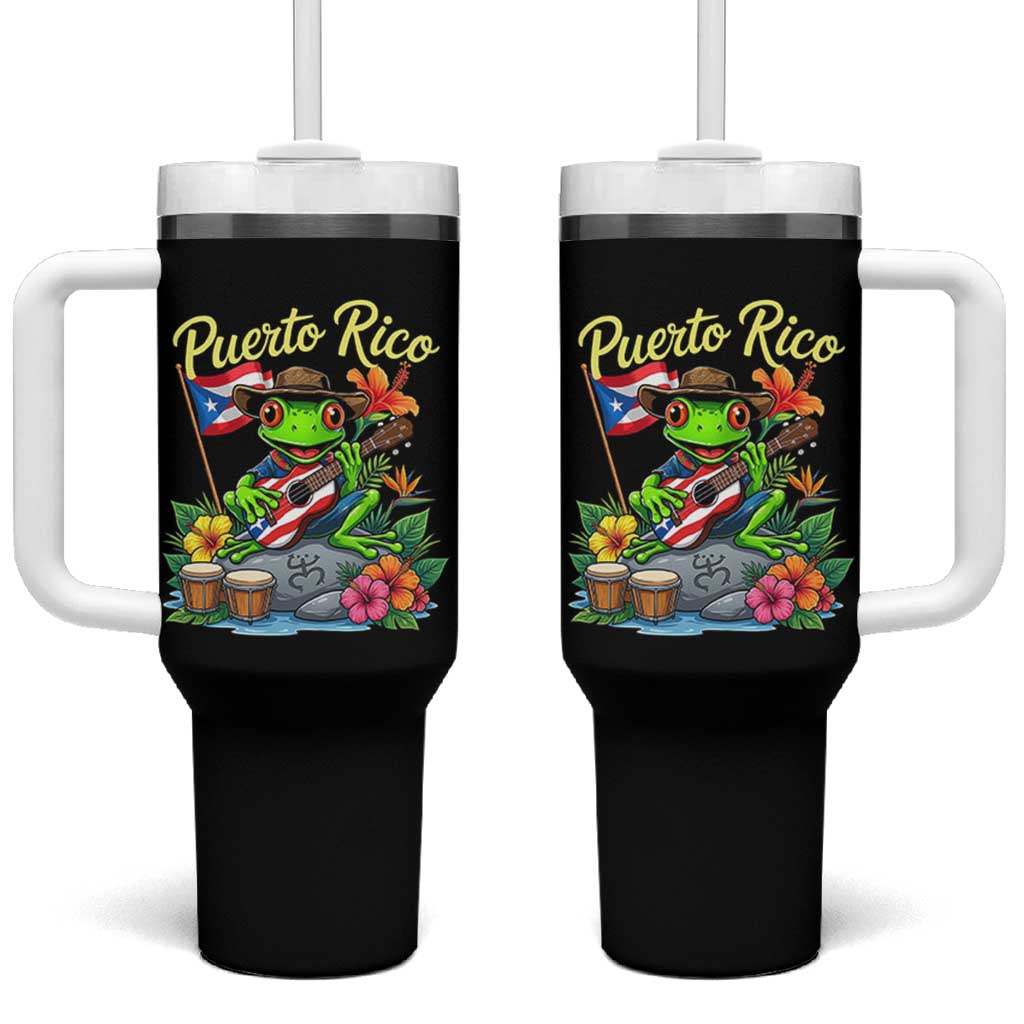 Hispanic Heritage Month Tumbler With Handle Taino Boricua Coqui Frog Puerto Rico