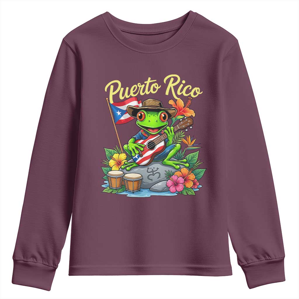 Hispanic Heritage Month Youth Sweatshirt Taino Boricua Coqui Frog Puerto Rico